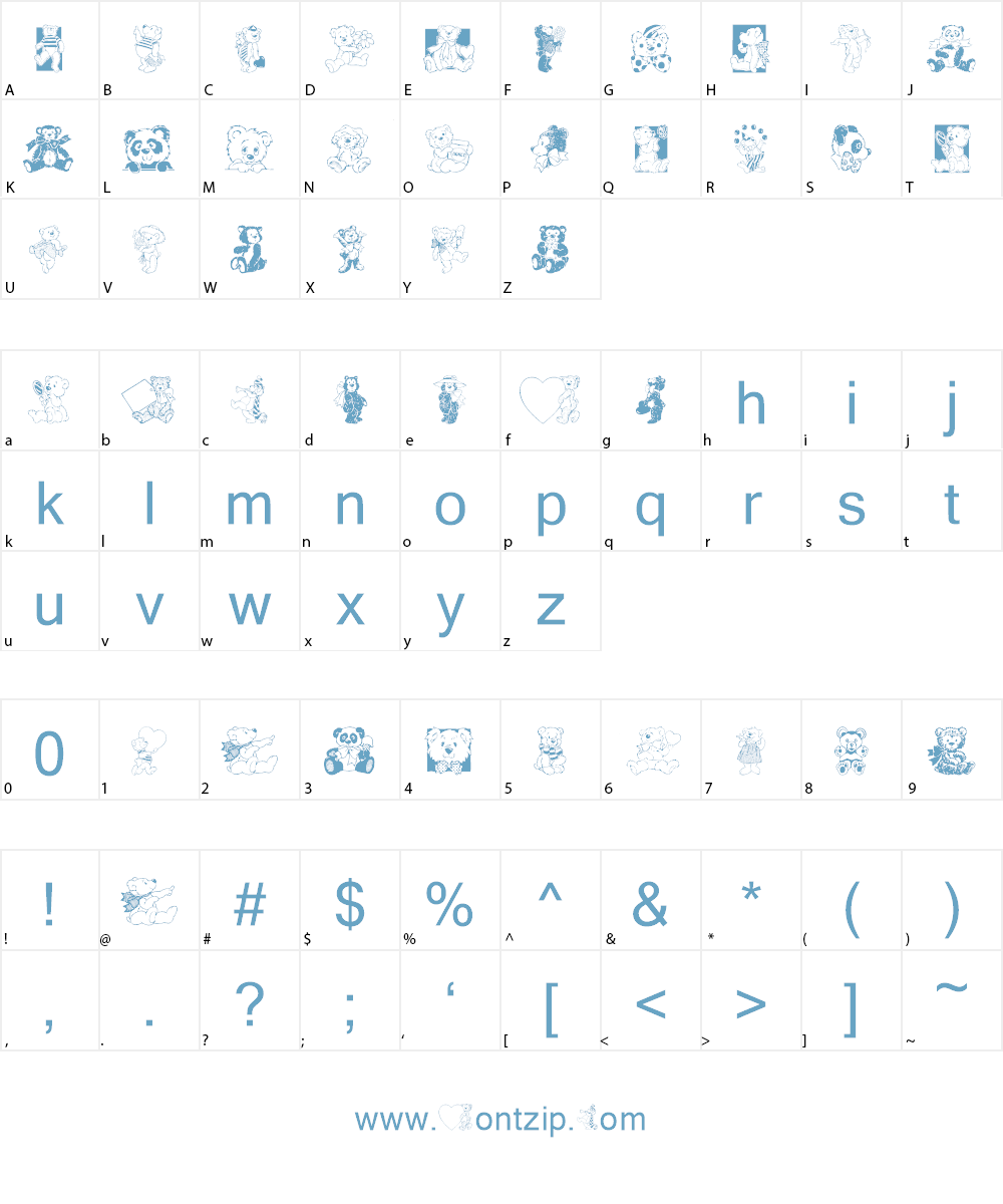 Teddyber Font Character